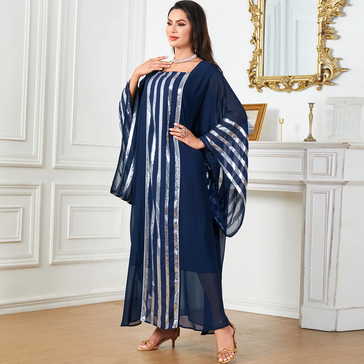 

Eid Muslim Dress Women Abaya Jalabiya Loose Bat Sleeve Morocco Party Dresses Dubai Abayas Kaftan Islam Vestidos Arab Long Robe