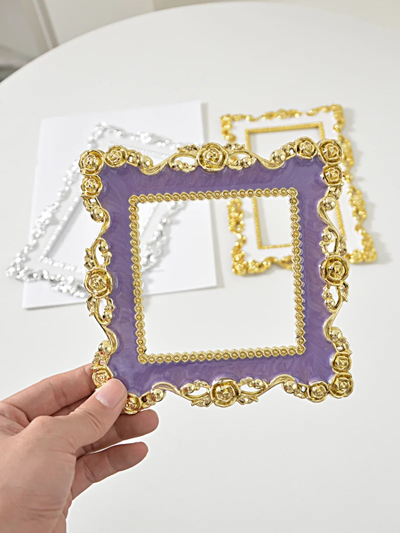 24 Mô Hình Vàng Bạc Trắng Họa Tiết Retro Khung Ảnh Chụp Ảnh Trang Trí Đạo Cụ Móng Comestics Chụp Ảnh Đồ Trang Trí