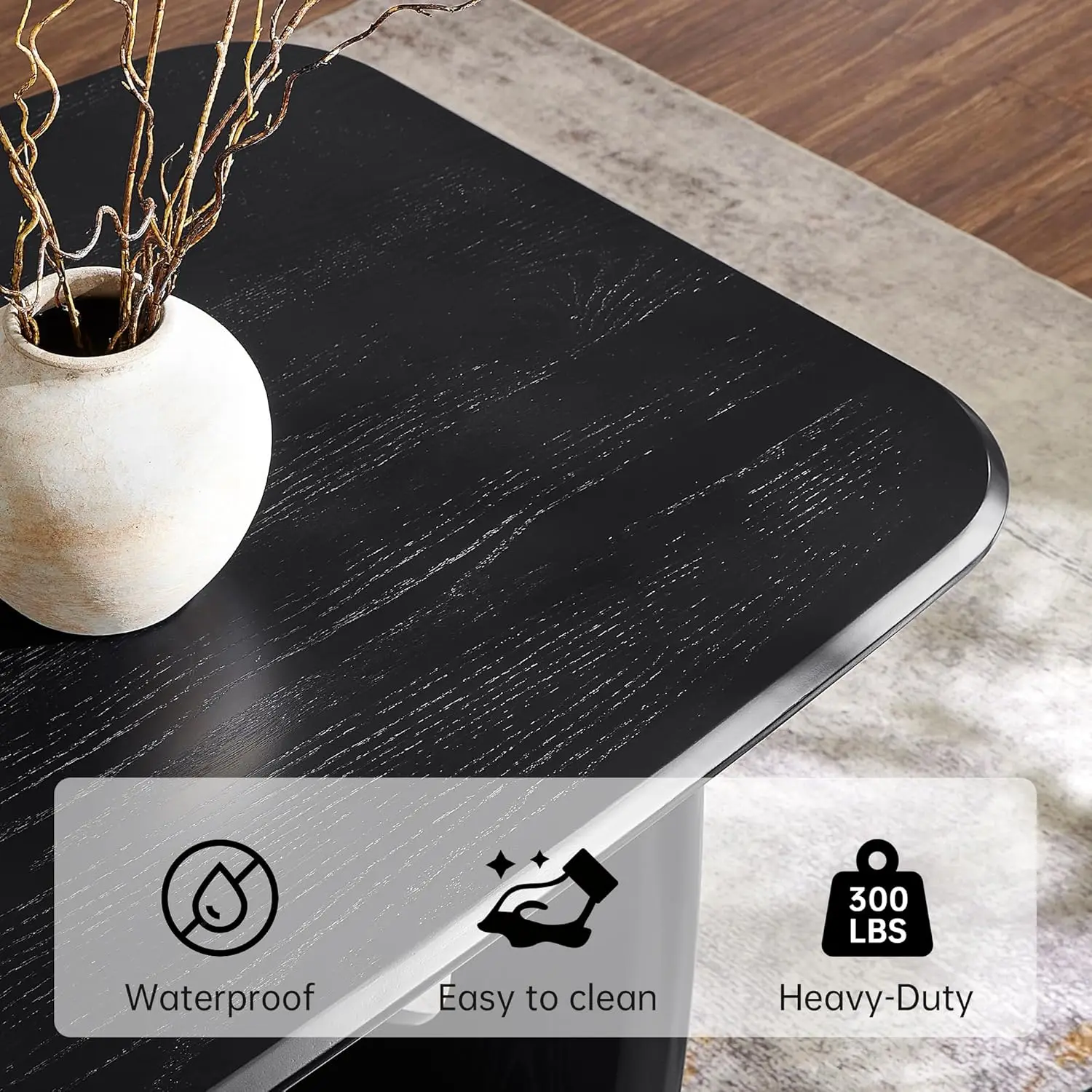 Modern Dining Table for 4-6 People,68'' Rectangle Dining Table, Kitchen Table with Pedestal Base, Dinner Table for Dining Room,