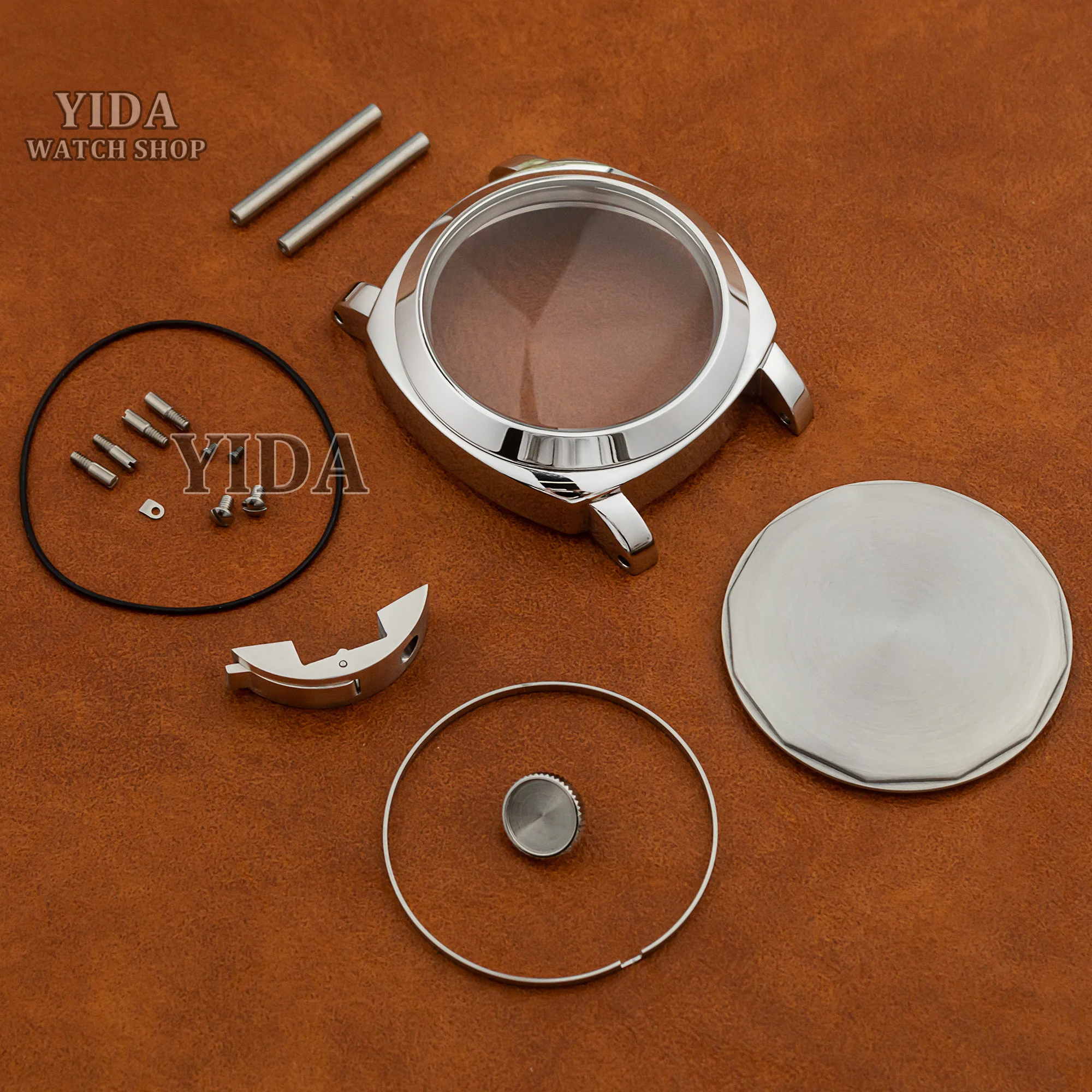 

44mm Watch Case Vintage Retro Stainless Steel MOD Case Sapphire Glass 10ATM Waterproof for PAM 5218 CG 6497/6498/ST3600 Movement