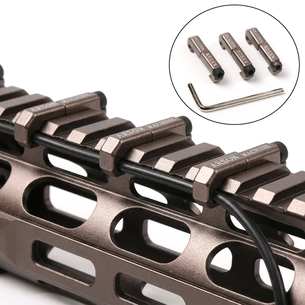 3-6Pcs Aluminum M-LOK Switch Cable Clip Wire Guide System for M300 M600 PEQ Wea-pon Light Cable Management Picatinny Rail