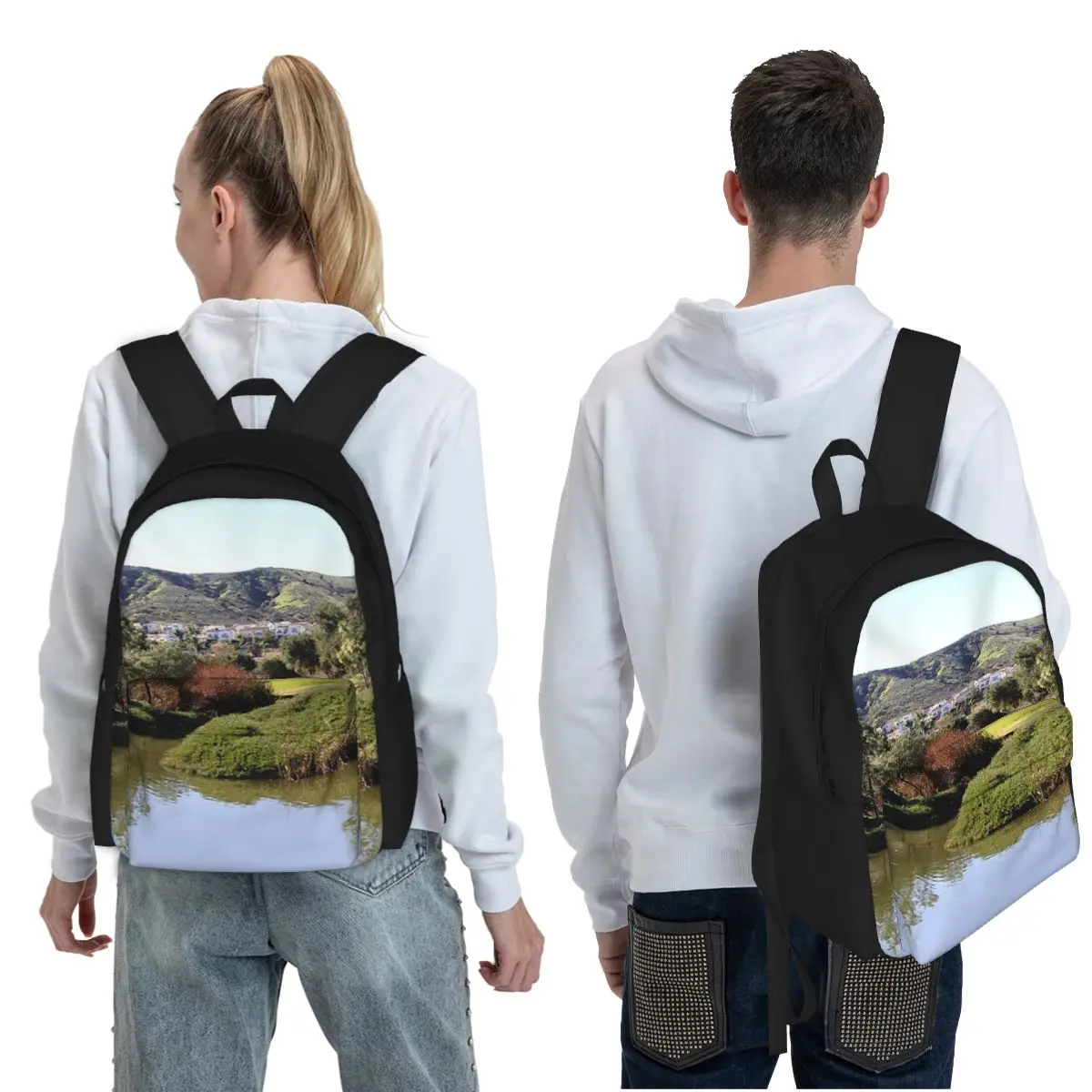 Island On Lindo Lake Student Backpack School Bag Hiking Travel Daypack for Men Women Fashion Bookbag Shoulder Bags