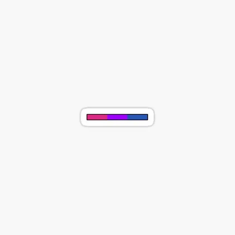 Subtle Bisexual Pride Flag Strip Sticker for Laptop Decor Bedroom Car Cute Cartoon Art Fashionable Public Suitcase