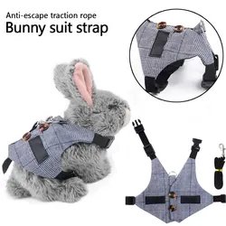 Cute Rabbit Harness and Leash Set Outdoor Walking Pet Harnesses for Small Animals Rabbits Teacup Dogs Clothes Cute Harness 1PC