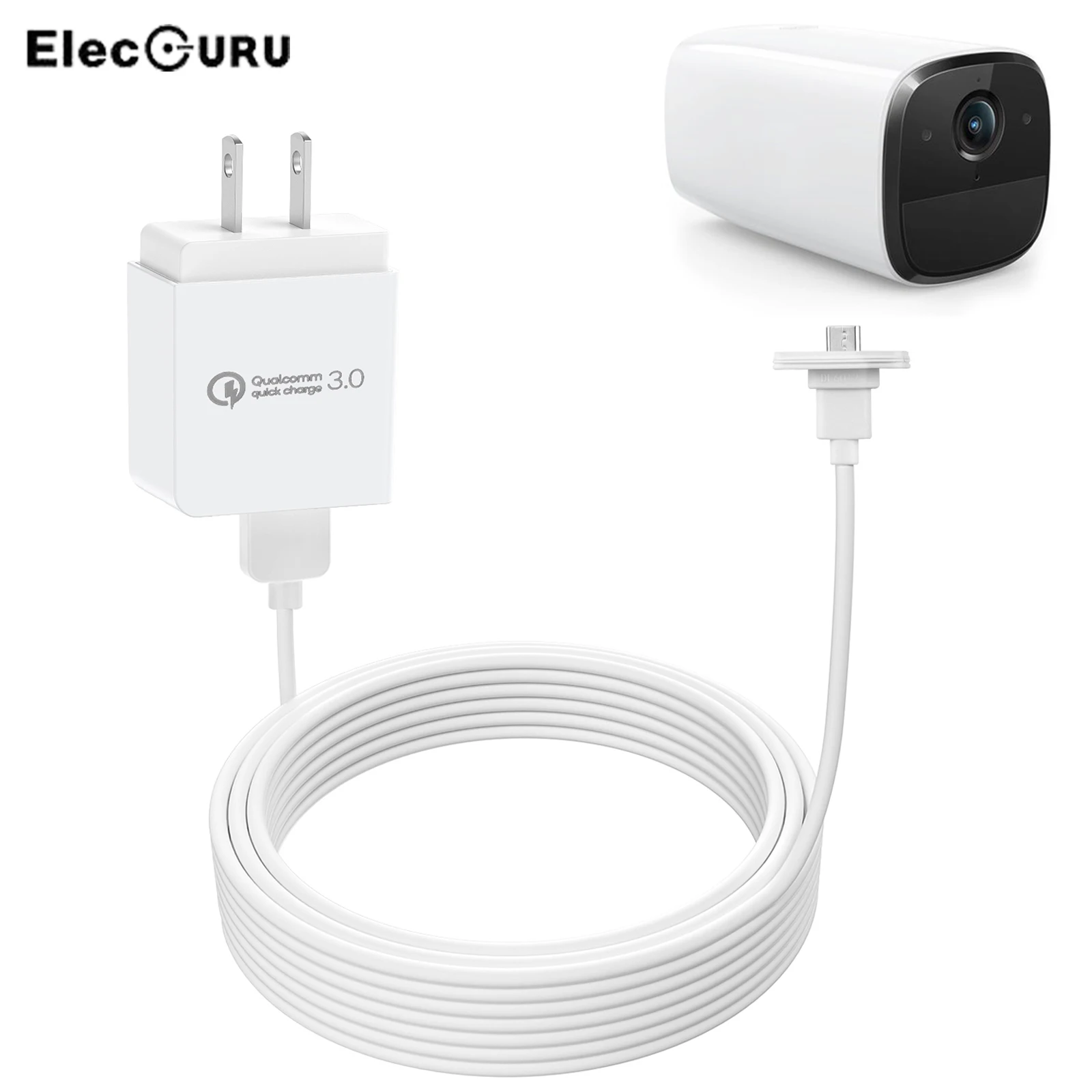 

Eufy E40 E20 Cable 30ft/9m Waterproof Charging Cable Power Cord for Eufy E40 E20 with US/EU/UK Plug,Eufy Camera Accessories