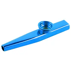 Kazoo Blue Aluminum Alloy with Membrane Flute Diaphragm Mouth Kazoos Musical Instruments