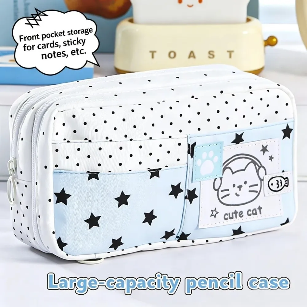 Creative Cat Pattern Pencil Case Multi-Layer Large Capacity Pencil Bag Cute 9 Layers Stationery Bag School
