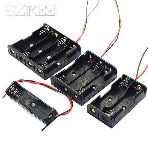 AA Battery Case AA Battery Box 1/2/3/4 Slot AA Battery Holder 14500 AA Storage Box DIY With Leads Series Connection