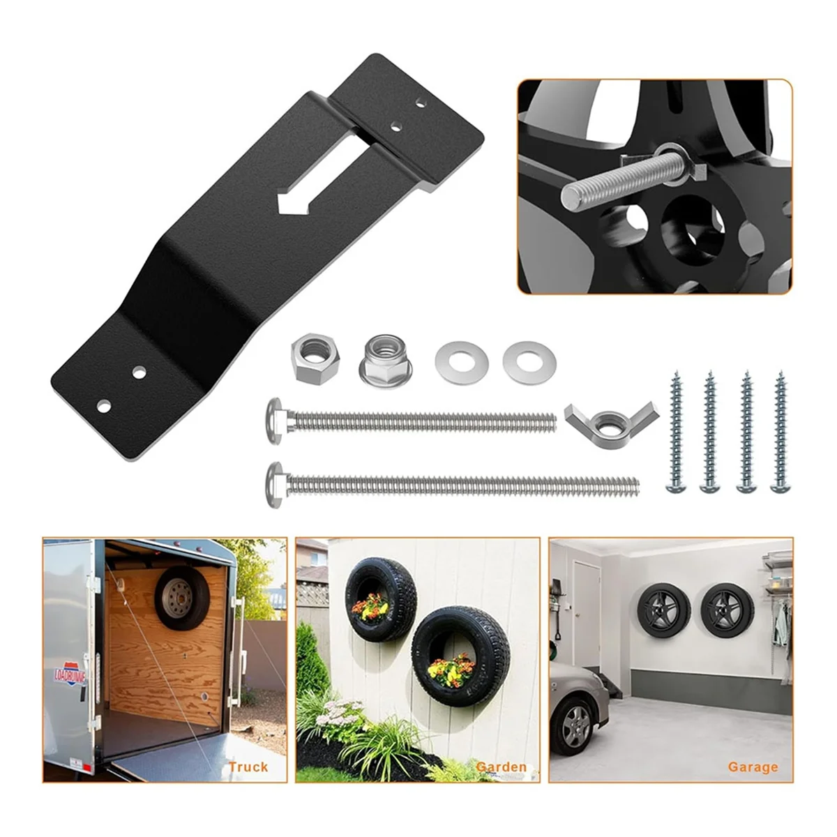 

A11I Wall Mount Spare Tire Carrier for Trailer,Spare Tire Carrier for Enclosed Trailer,Wheel Bracket Trailer Spare Tire Mount