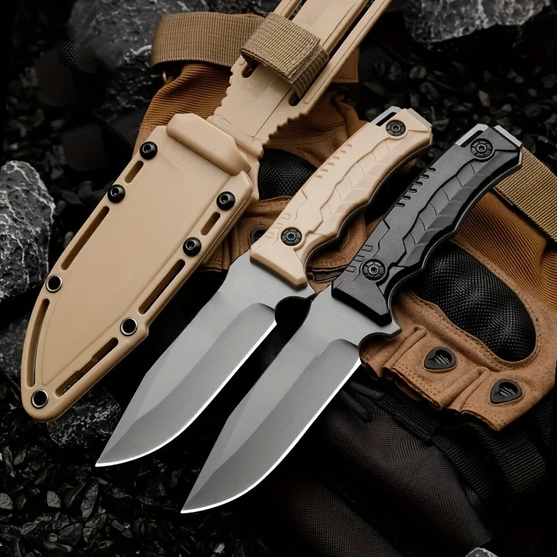 

D2 Steel Outdoor Camping Knife, jungle adventure knife, household fruit knife, portable tactical knife, sharp self-defense knife
