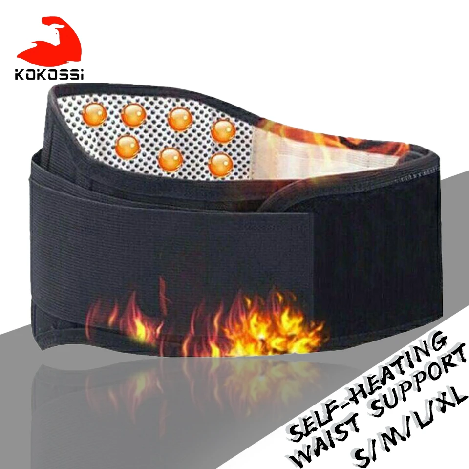 KoKossi Adjustable Tourmaline Self-heating Magnetic Therapy Waist Support Belt Lumbar Back Waist Support Brace Double Banded