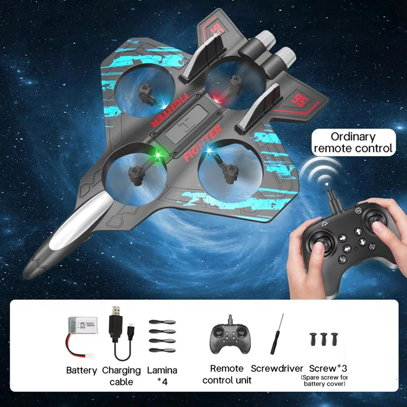 طائرة كوادكوبتر تعمل بالتحكم عن بعد 2.4G طائرة تحكم عن بعد ستة رغوة EPP مع LED