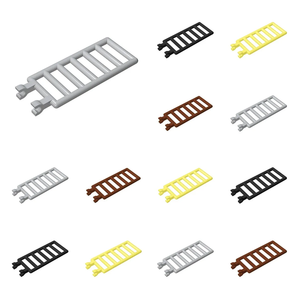 

50pcs 6020 Bar 7x3 With 2 Clips Building Blocks Ladder Bricks Plate Board Educational Particle Toy Children Birthday Gifts