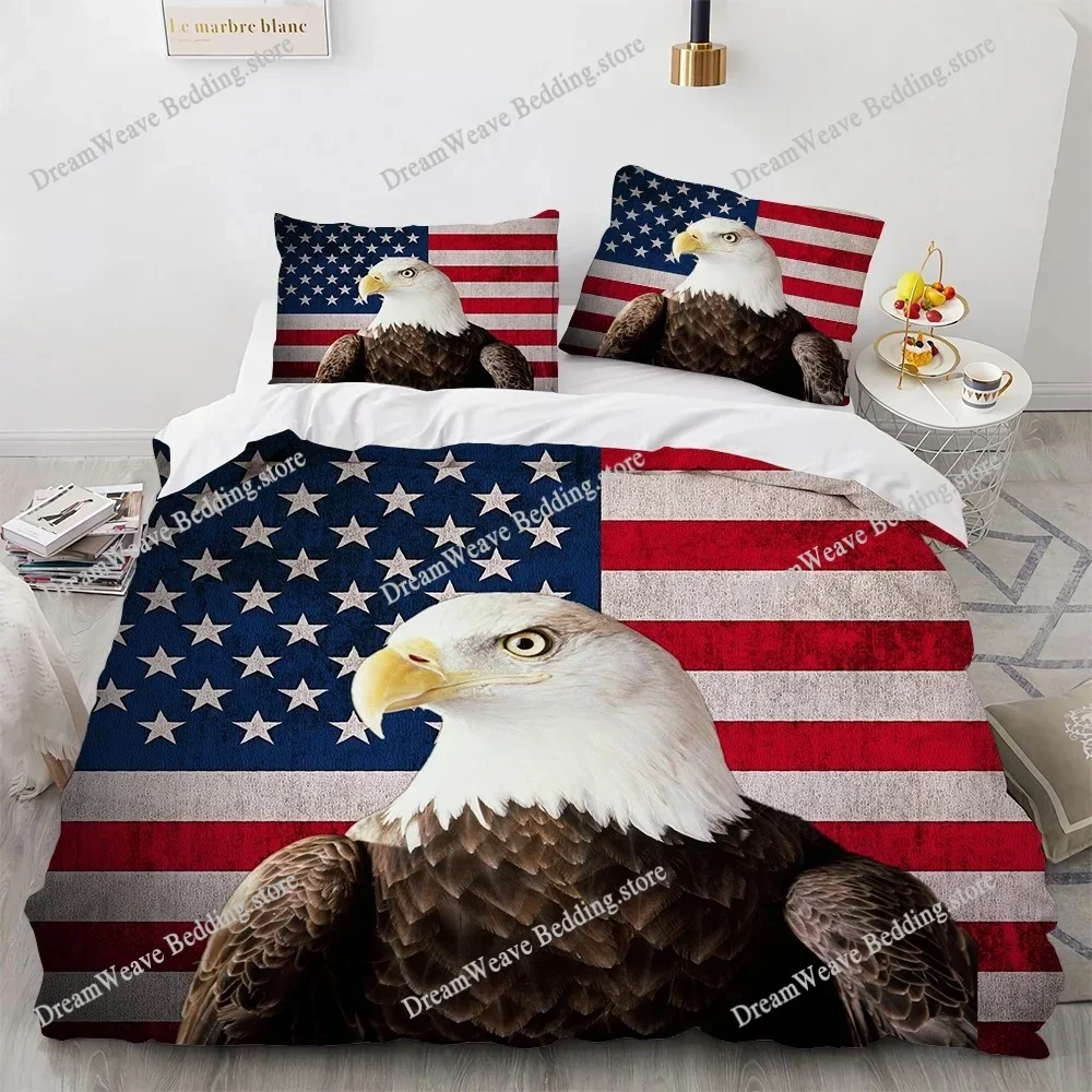 

Creative American Flag Bedding Set Duvet Cover 3d Bedding Fashion Design Decoration King Duvet Cover Set Double Bed Set Bedding7