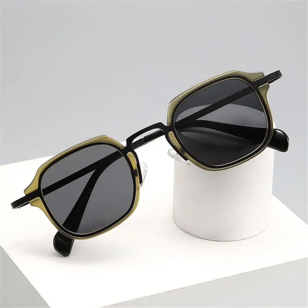 

Trendy Hip-Hop Metal Sunglasses Cool UV Protection Punk Shades Polygonal Sun Glasses for Women Men