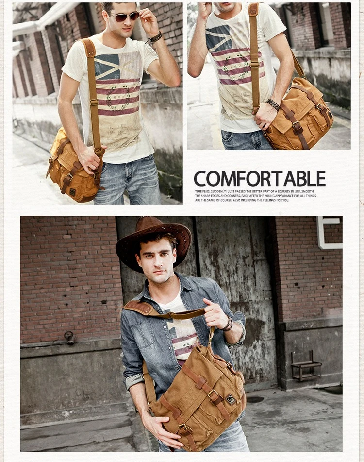 

Мужская и женская высококачественная сумка через плечо большой вместимости, прочная сумка на одно плечо с пряжкой в стиле ретро.