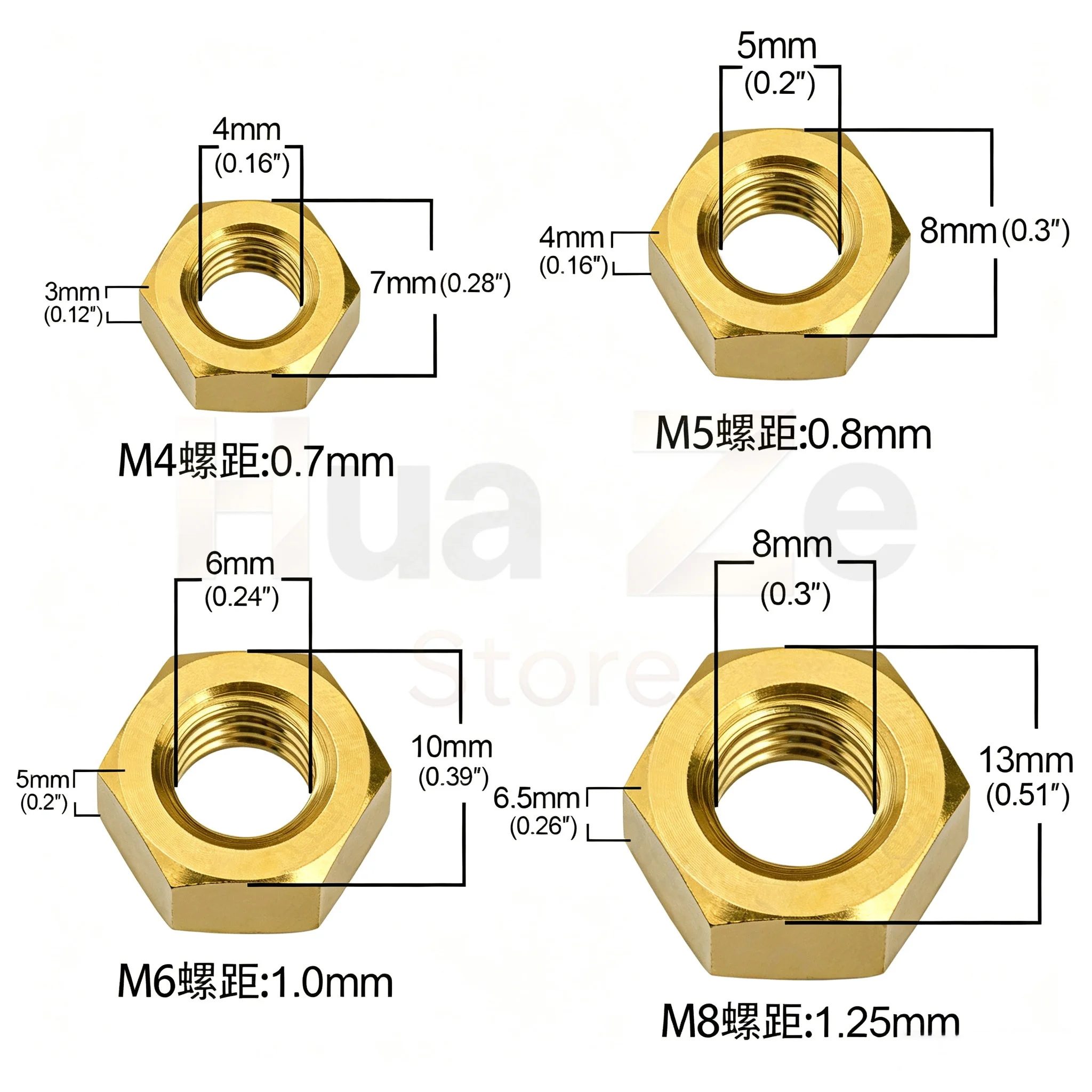 M4 M5 M6 M8 TC4 Titanium Alloy Hex Nut, Standard Thread Fastener For Motorcycle Bicycle Modification