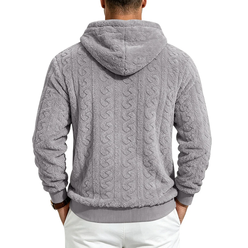 For Autumn Daily Commute Men Jacquard Sweatshirt Hooded Sweatshirt For Men Jacket Black Regular Clothing Length