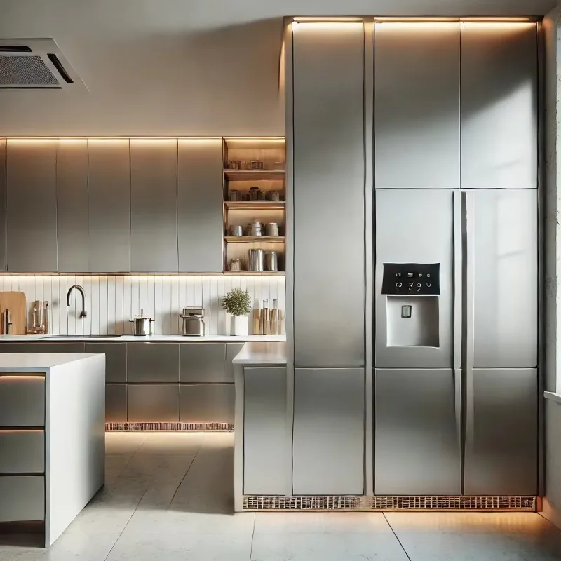 Custom Luxury Stainless Steel Wall Cabinet with Kitchen Sinks Premium Kitchen Cabinets