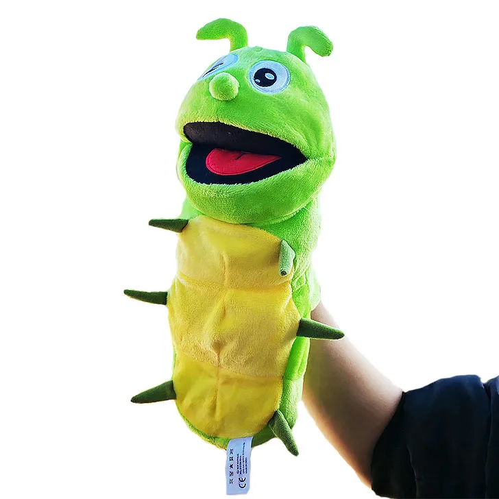 New insect hand puppet toy large cartoon plush toy hot selling mouth opening little bee butterfly