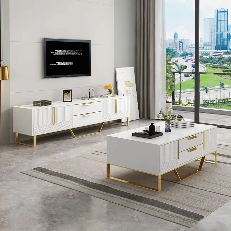Post Modern Nordic Tv Cabinet White Luxury Drawer Universal Home Tv Stand Living Room Meuble Television Salon House Furniture