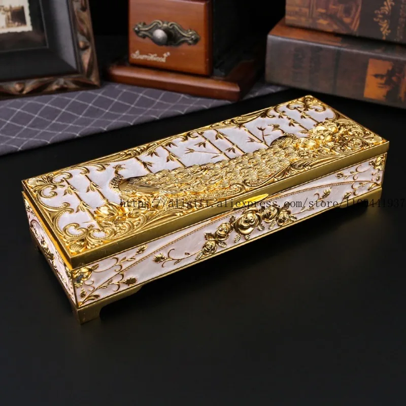 

Высококачественная изысканная шкатулка для драгоценностей в европейском стиле с павлином, коробка для хранения аксессуаров