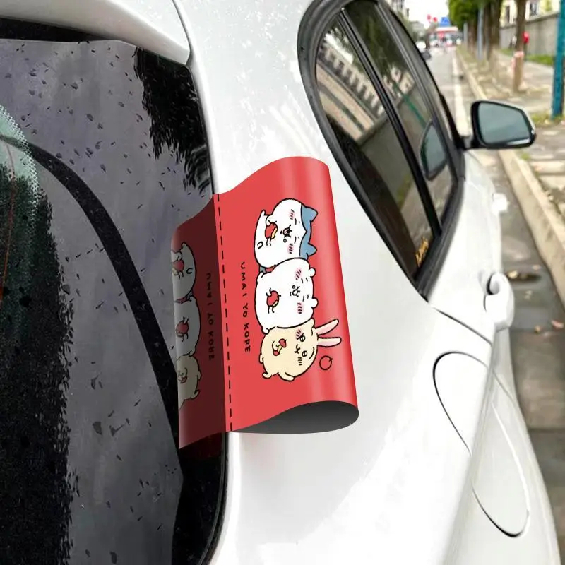 Kawaii Car Washable Label Car Sticker Decorative Sticker Car Tail Sticker Cartoon Chiikawa Car Decoration Accessories Gift