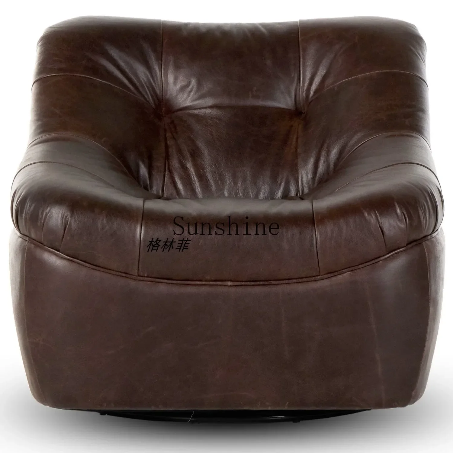 American rural retro leather rotating chair, simple casual tiger chair  FT
