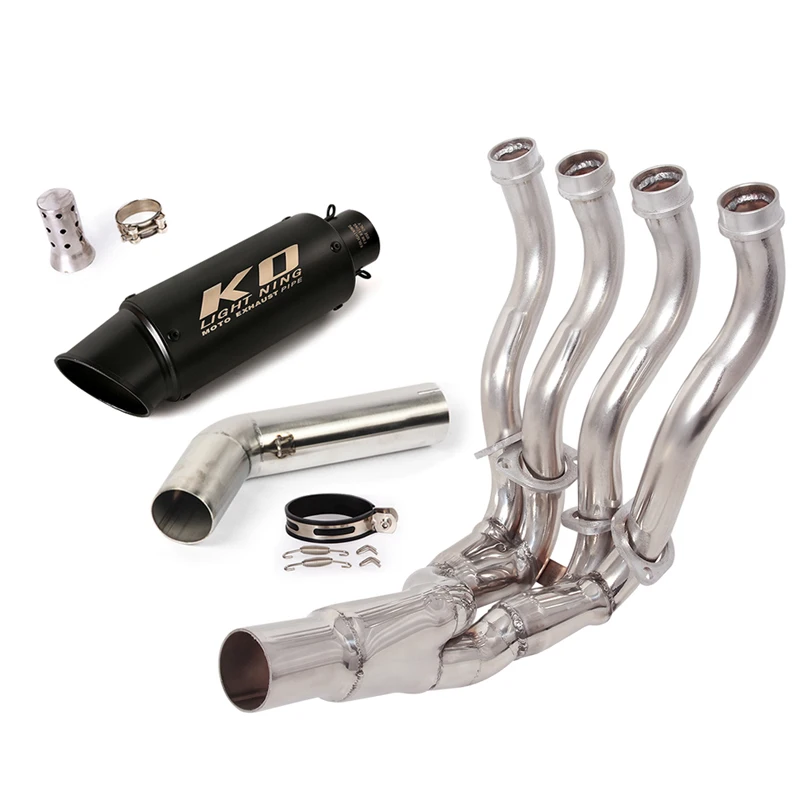 Motorcycle Full Exhaust System Header Mid Link Pipe Slip On Muffler With DB Killer For Suzuki GSXR750 GSXR600 K6 K7 2006 2007