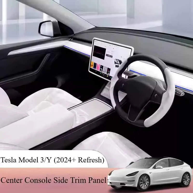 

For Tesla Model 3 Highland, Model Y Juniper Front Rear Door Decorative Trim Center Console Air Vent ABS Trim Interior Accessory