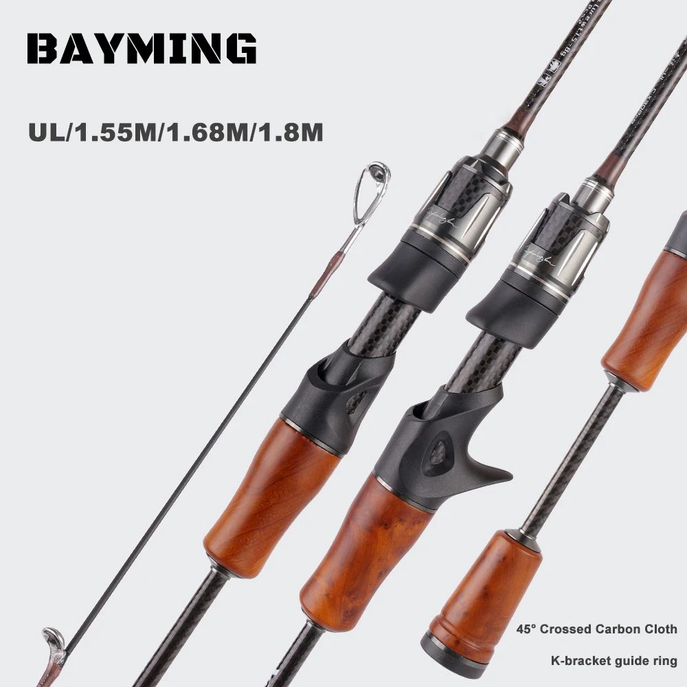 Traveller Spinning Casting Fishing Rod UL 1.39m/1.55m/1.68m/1.8m Carbon Fiber Solid Tip Soft Rod for Lure Fishing