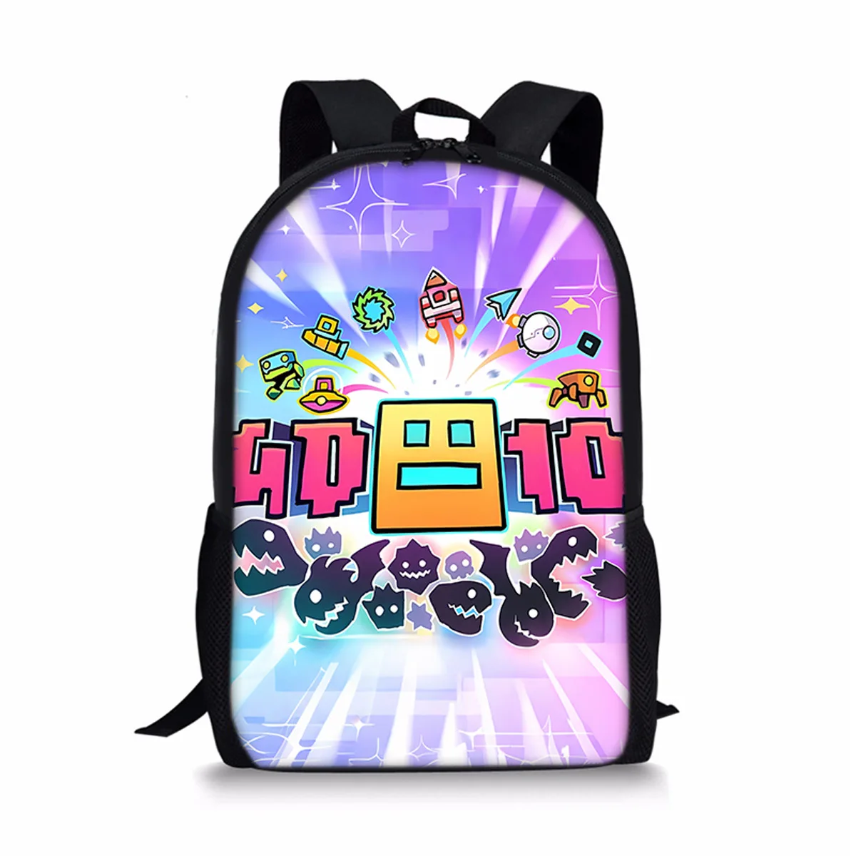 Classic Popular New Geometry Dash Notebook Backpacks pupil School Bags 3D Print Oxford Waterproof Boys/Girls Laptop Backpacks