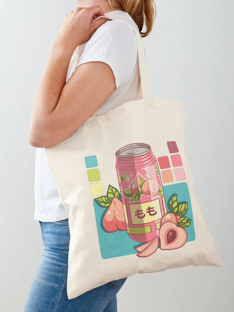 The cute Japanese peach soda can Tote Bag tote bag women Candy bags large tote bag