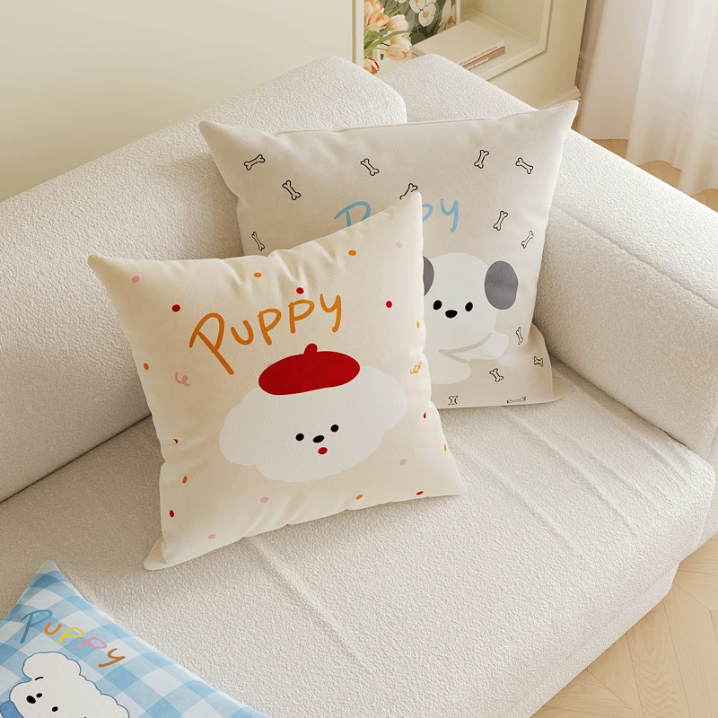 Modern Minimalist Creamy Style Sofa Pillow Cartoon New Design Detachable Washable Children's Room Bedroom Atmosphere Square P...