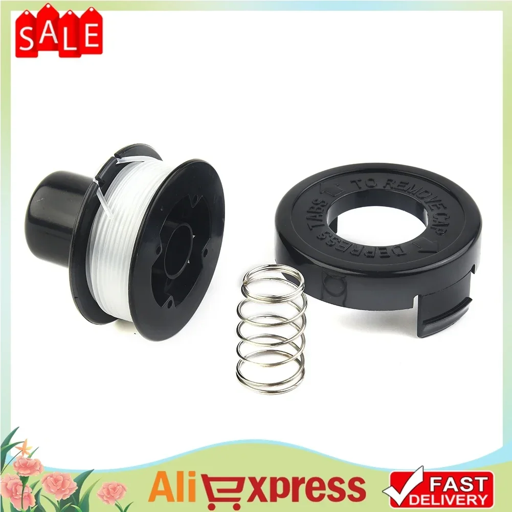 1Set Trimmer Replacement Spool With Bump Cap For Black Decker A6226 GL250 GL310 GL360 ABS+Nylon Garden Power Tool Accessories