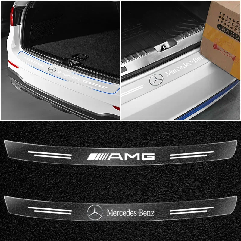 1Pcs Transparent Car Trunk Badge Protective 3D Sticker For Mercedes Benz AMG C200L GLC B/C/E/S Class A Class C200L GLC GLK CLA