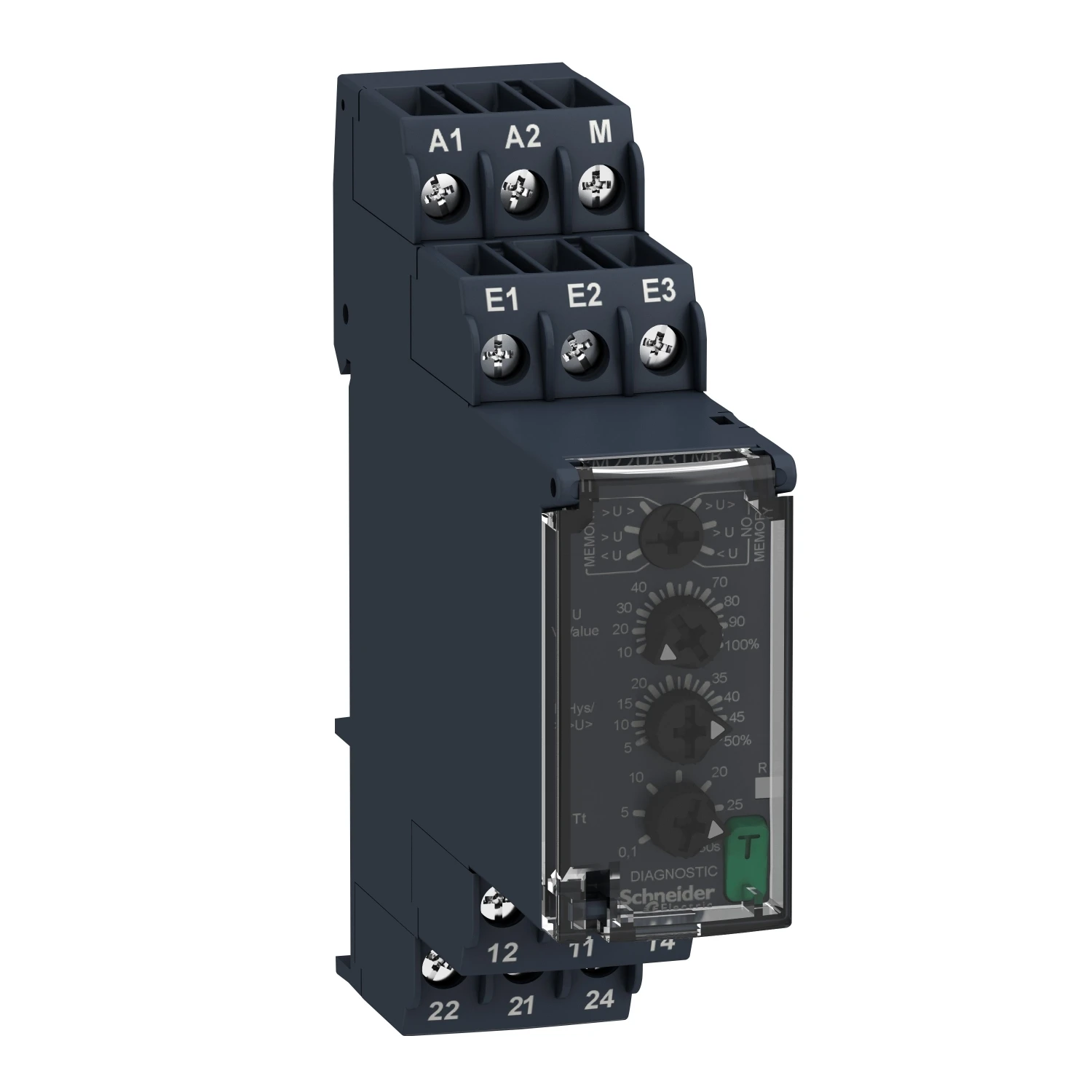 RM22UA32MR Voltage control relay 1V…100Vac/dc, 2 C/O