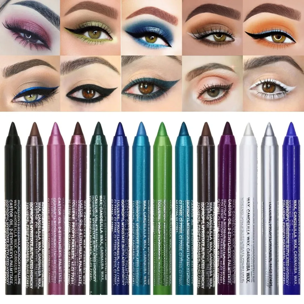 1 szt. Kolorowy eyeliner w pisaku, wysoko napigmentowany, perłowy, połyskujący, metaliczny, do efektu smokey, długotrwały, wodoodporny, w stylu punk gothic, nowy.