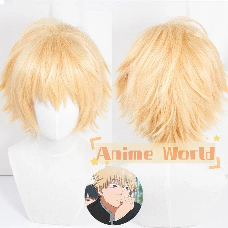 

Denji Golden Cosplay Wig Halloween Synthetic Hair Heat