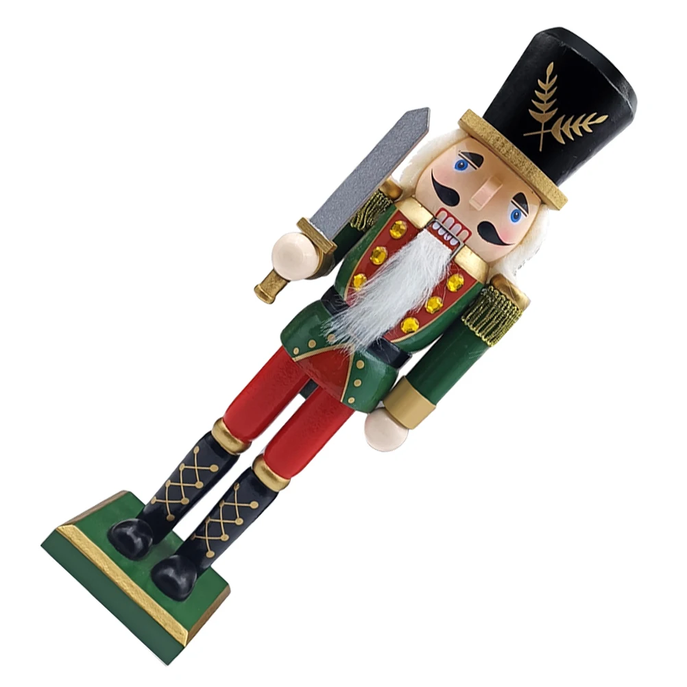 

Nutcracker Ornament Figurines Christmas Tree Decor Craft Puppet Figure Wooden Decorations Man