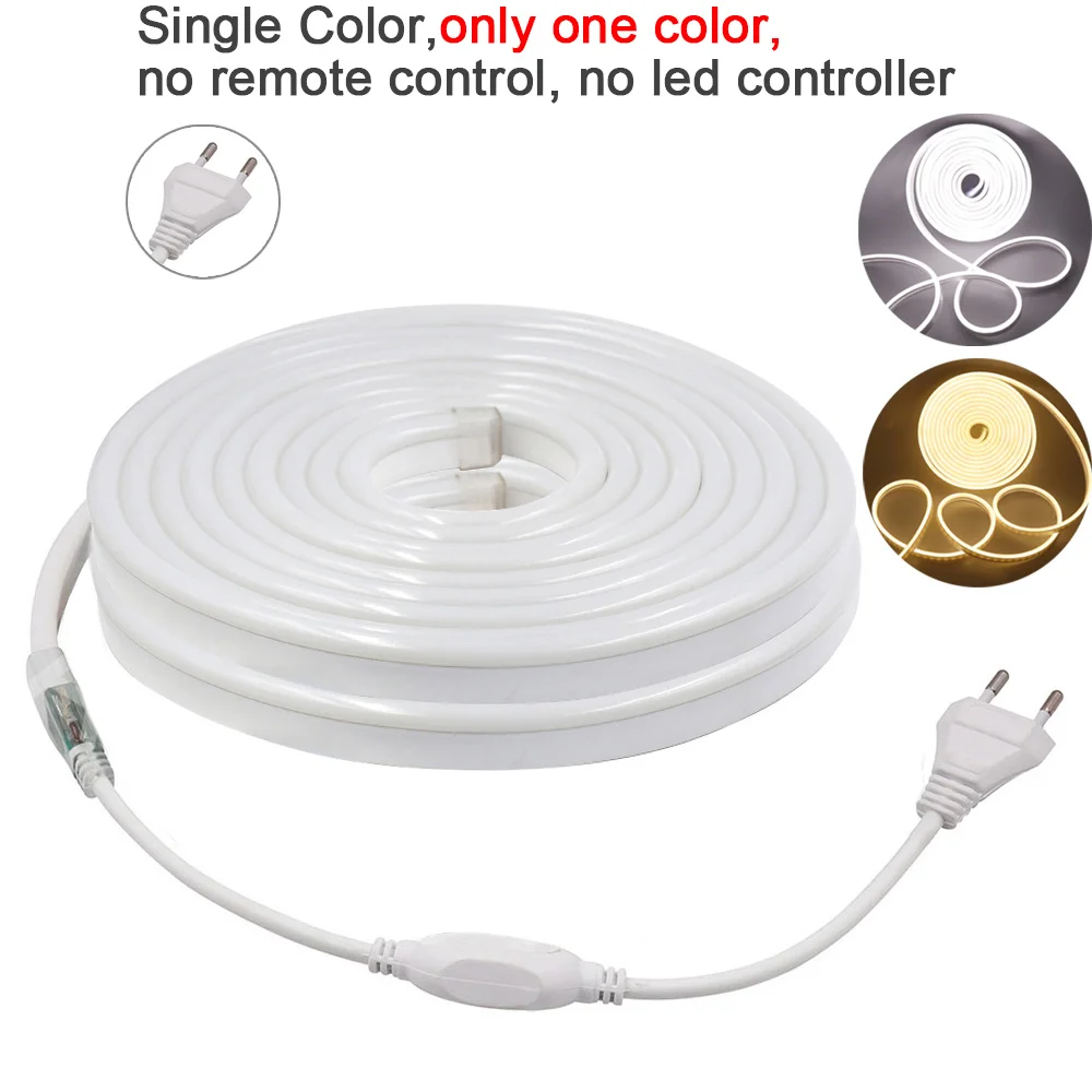 LED RGB Neon Strip Rope Light Wall Touch Switch 220V 110V 24key Remote control Power Kit Flexible Silicone Lamp Waterproof Decor