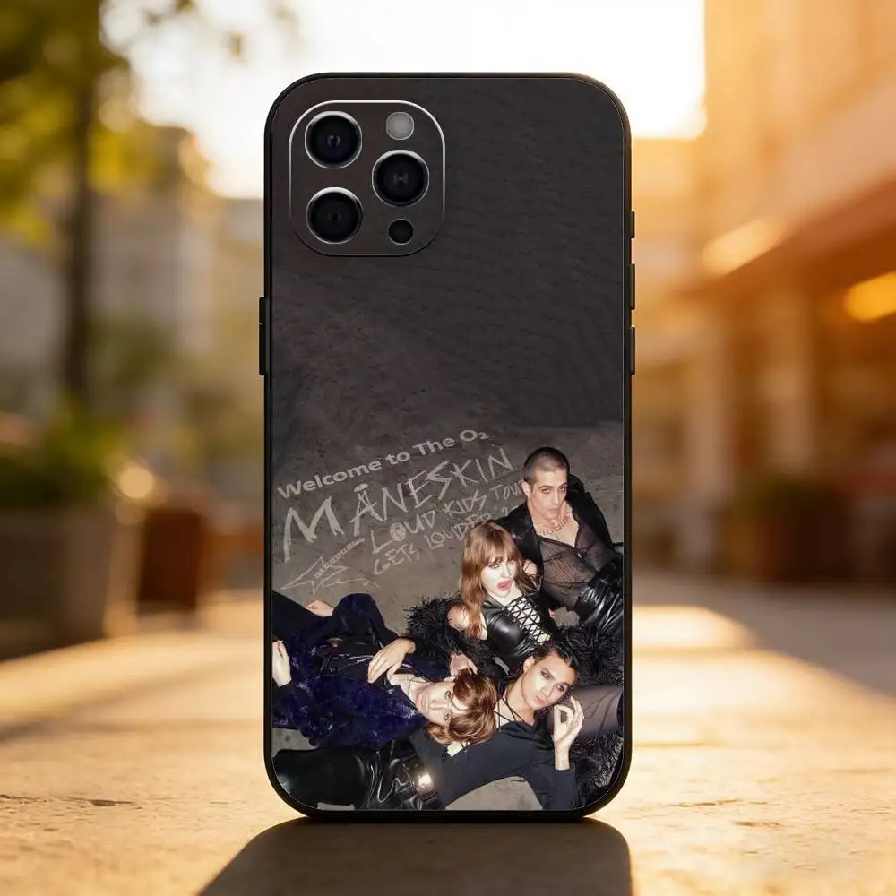 Rock Band M-Maneskin R-Rush  Phone Case For iPhone 17,16,15,14,13,12,11 Plus,Pro,Max,Mini Silicone black Soft Cover