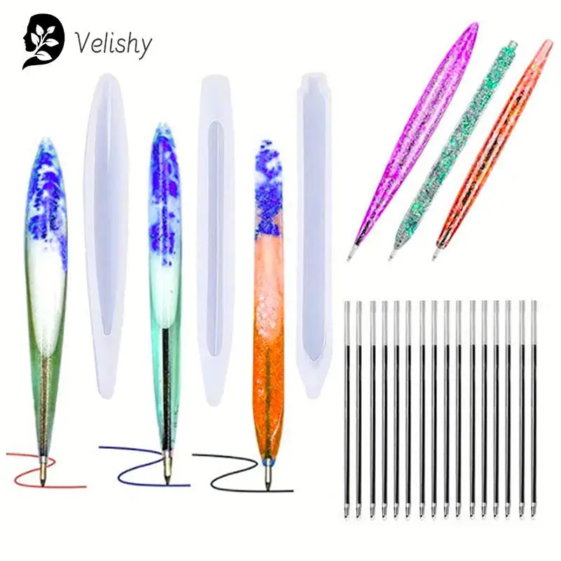 Pen Silicone Mould Dried Flower Resin Decorative Craft DIY Ballpoint Pen Mold