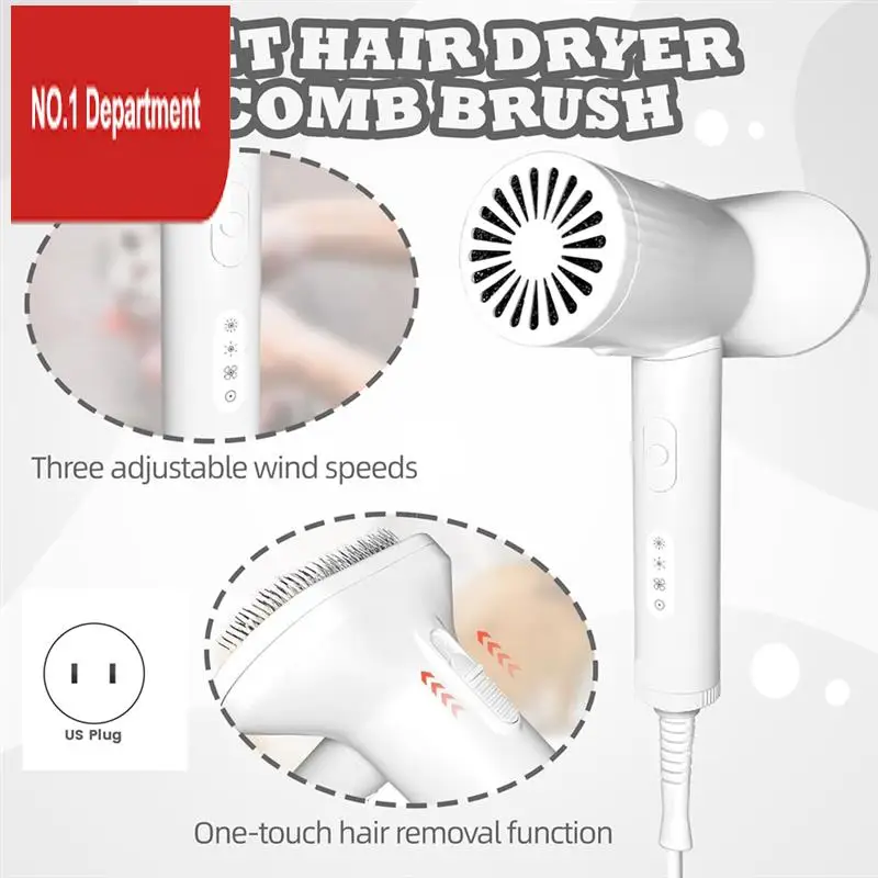 

Quiet Operation Pet Dryer And Brush For Pet Grooming, 3 Blowing Settings, Suitable For Small/Medium Dogs And Cats US Plug