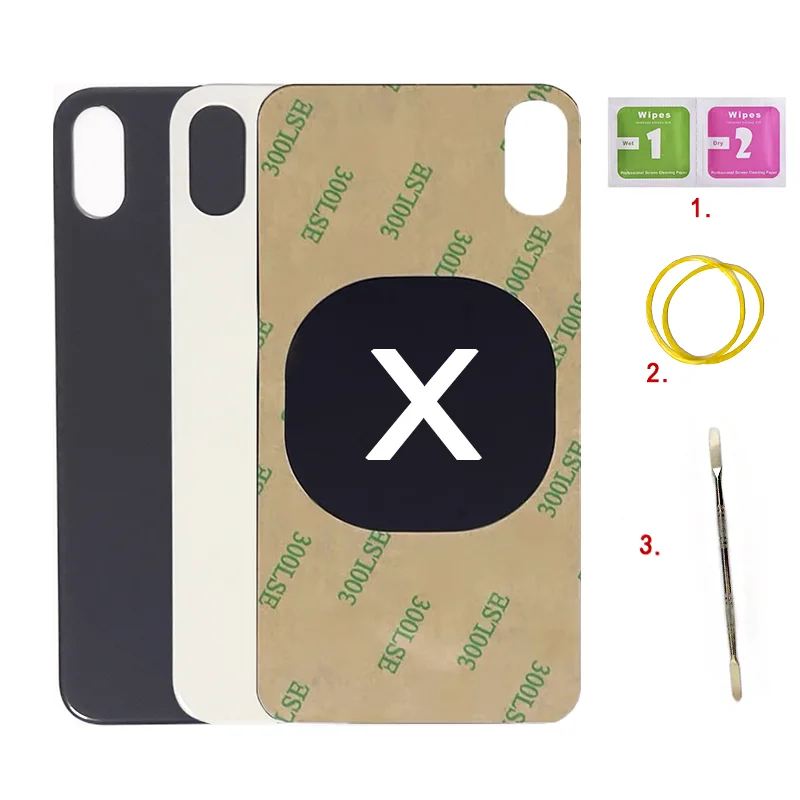 1Pcs Good quality For iPhone X XS XSmax Big Hole Battery Housing Back Cover Rear Door Glass Replacement With Free tools