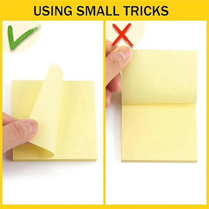 

16 Books With A Total Of 1,600 Sticky Notes Yellow Memo Notes Office Reminder Note Paper