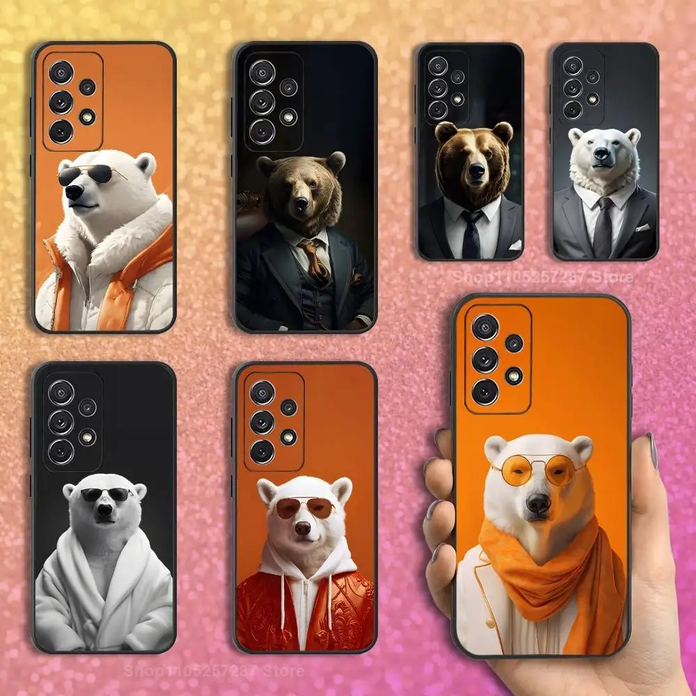 

Dress Art Cool Bear Case For Samsung S22,S25,Ultra,S24,S23,FE,S20,S10,Plus,S21,S9,Lite,Soft Silicone Black
