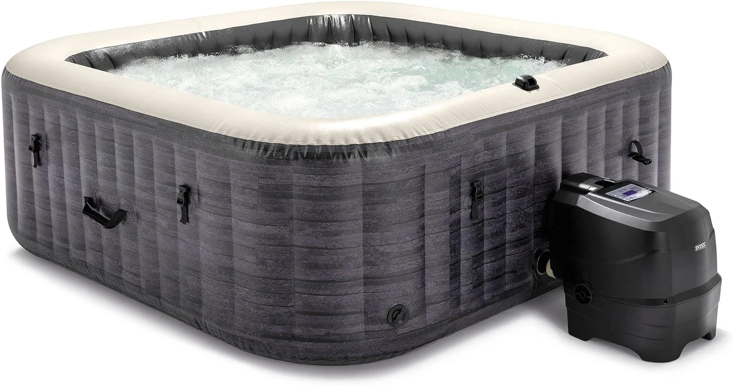 Outdoor Pool Hot Water Inflatable tub - Wireless control panel for 6 people, fast inflation,77 