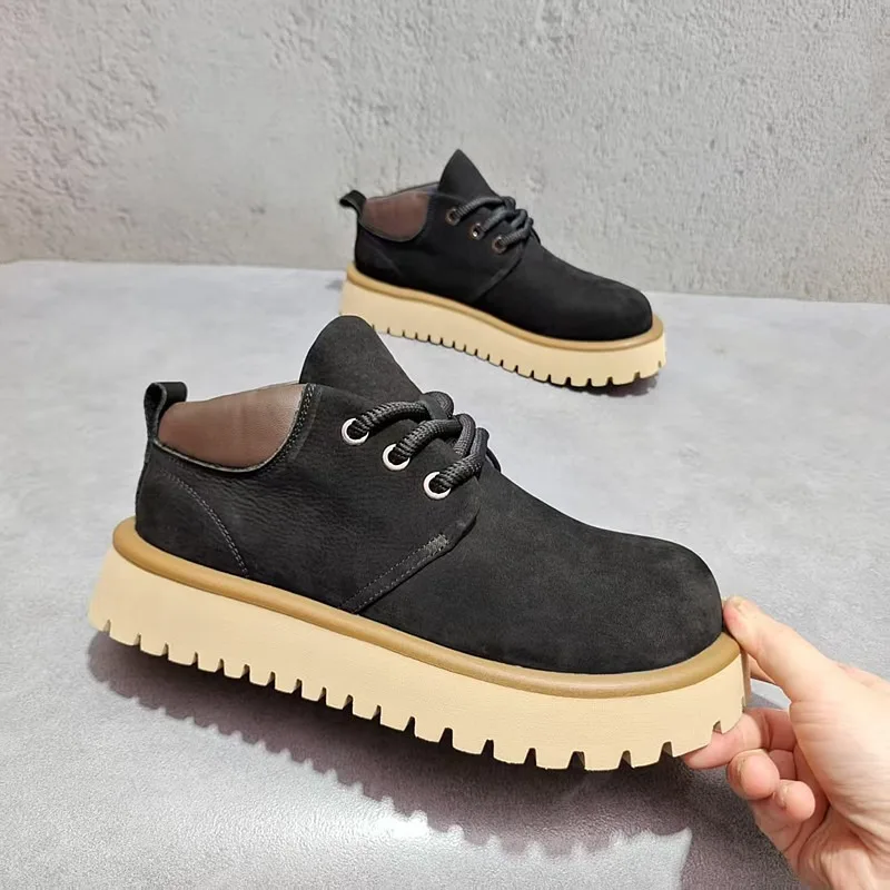 

New Trendy Men Leather Shoe Premium Feel Quality Outdoor Casual Shoe Comfortable Breathable Shoes Thick Soled Soft Shoes for Man