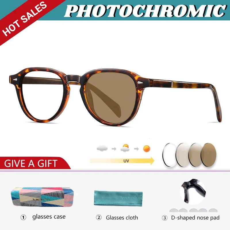 VICKY Vintage Polarised Prescription Sunglasses Women Classic Anti Blue Ray Glasses Men Myopia Prescription Photochromic Glasses